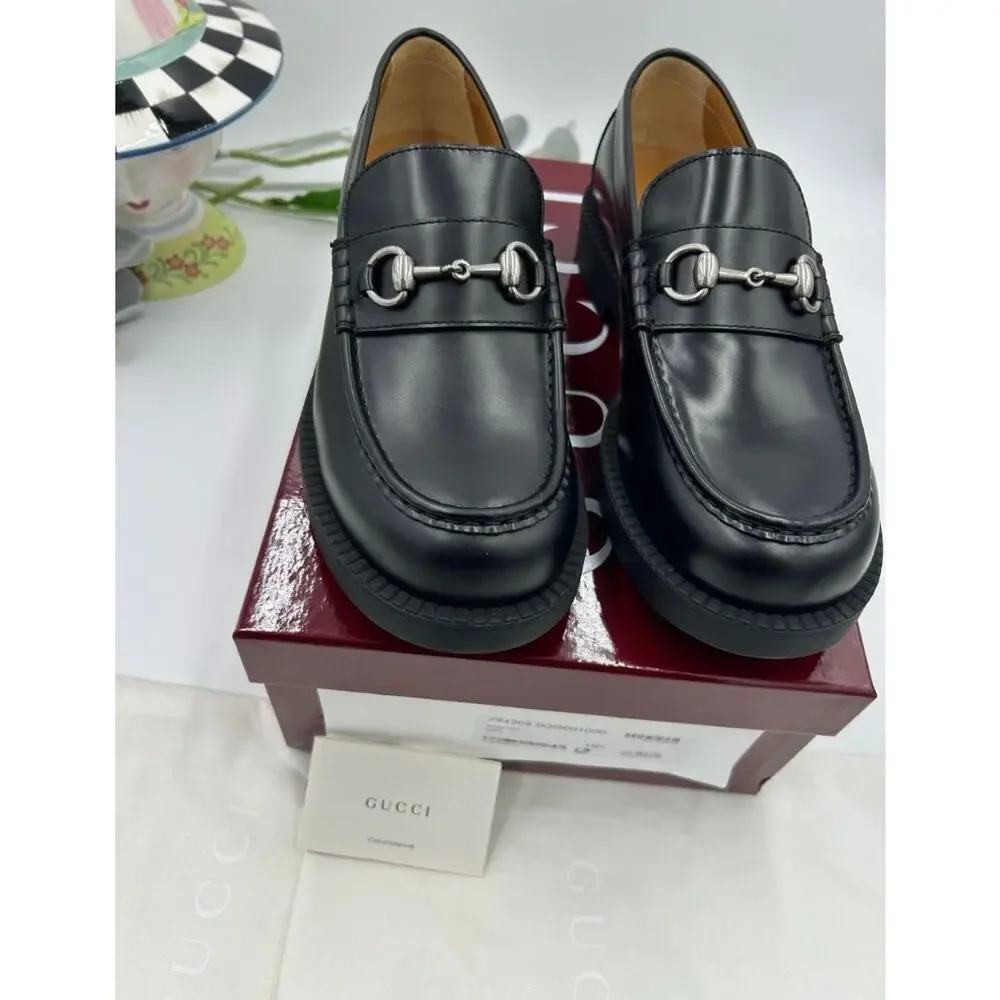 Men's Gucci horse bit leather loafers size 10.5 fits 11 US made in Italy